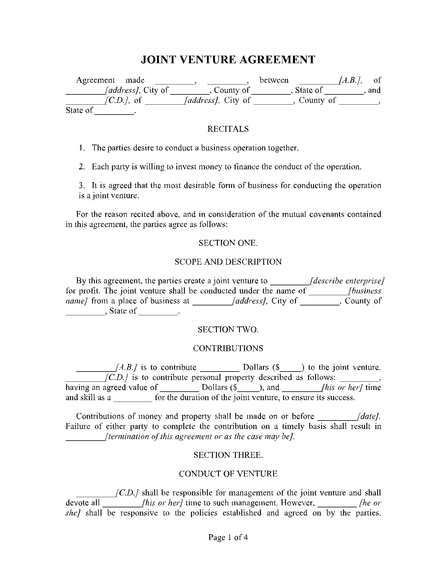 Joint Venture Agreement